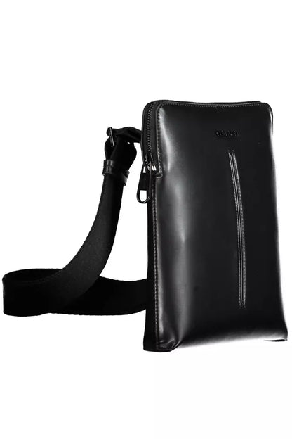 Black Polyester Men Shoulder Bag