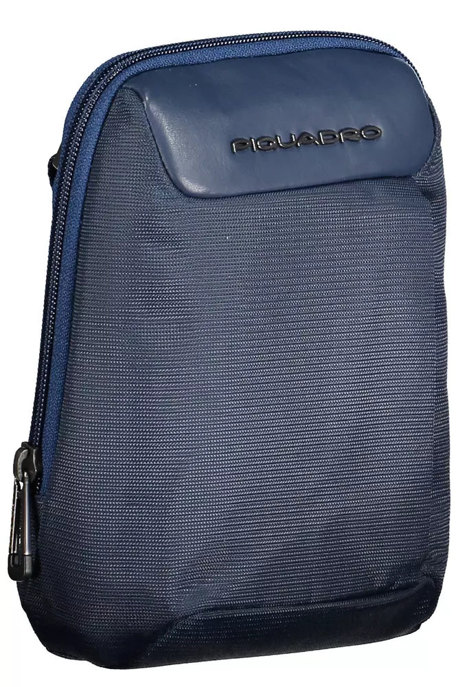 Blue Recycled Men Shoulder Bag