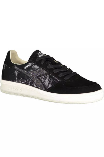 Black Leather Women Sneaker