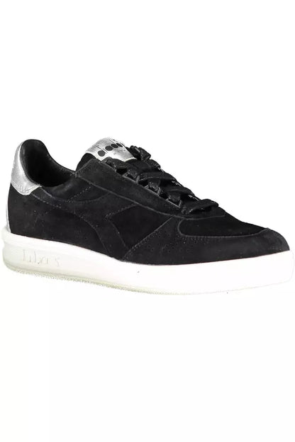 Black Leather Women Sneaker