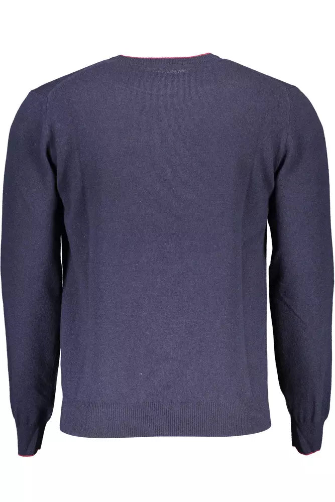 Blue Wool Men Sweater