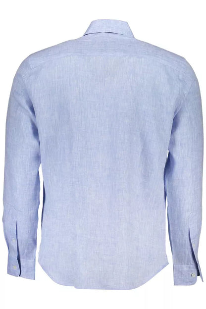 Light Blue Linen Men Shirt