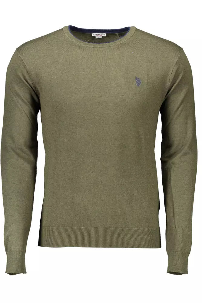 Green Viscose Men Sweater