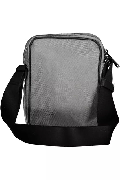 Gray Polyester Men Shoulder Bag