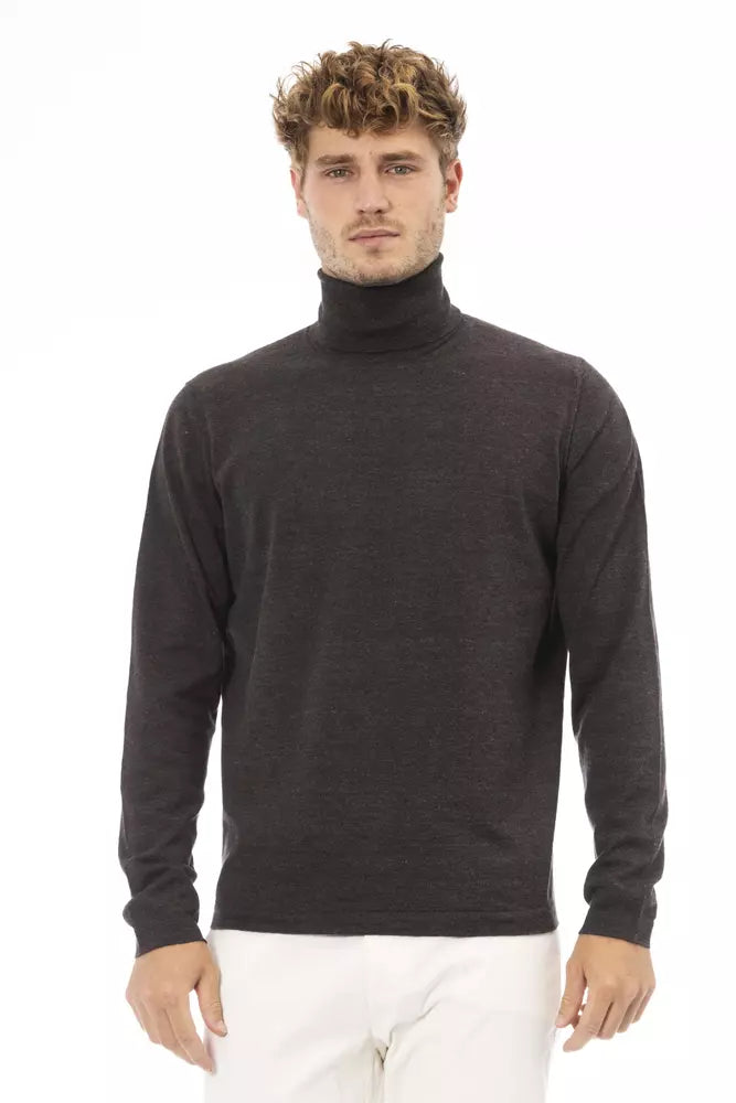 Brown Cotton Men Sweater