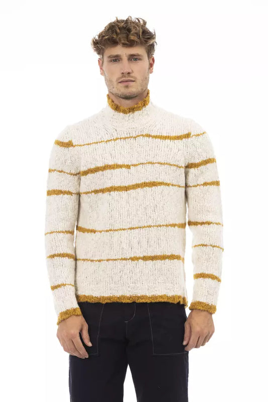 Beige Acetate Men Sweater