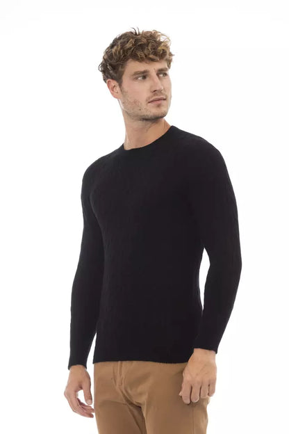 Black Wool Men Sweater