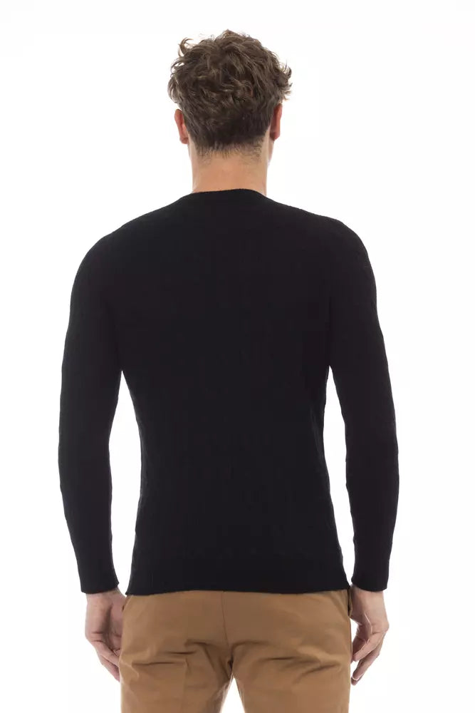 Black Wool Men Sweater