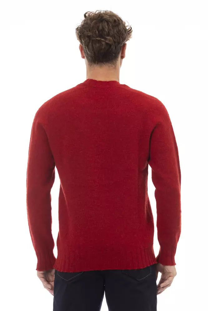 Red Wool Men Sweater