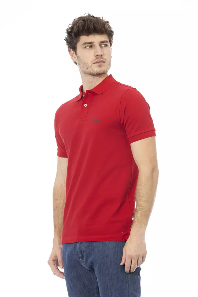 Red Cotton Men Polo Shirt