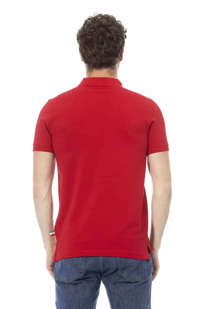 Red Cotton Men Polo Shirt