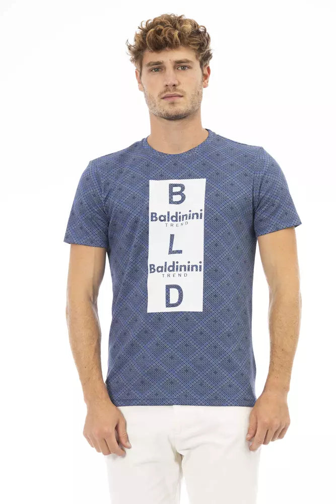 Blue Cotton Men T-Shirt