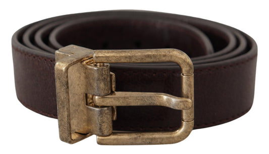 Elegant Leather Belt with Engraved Buckle