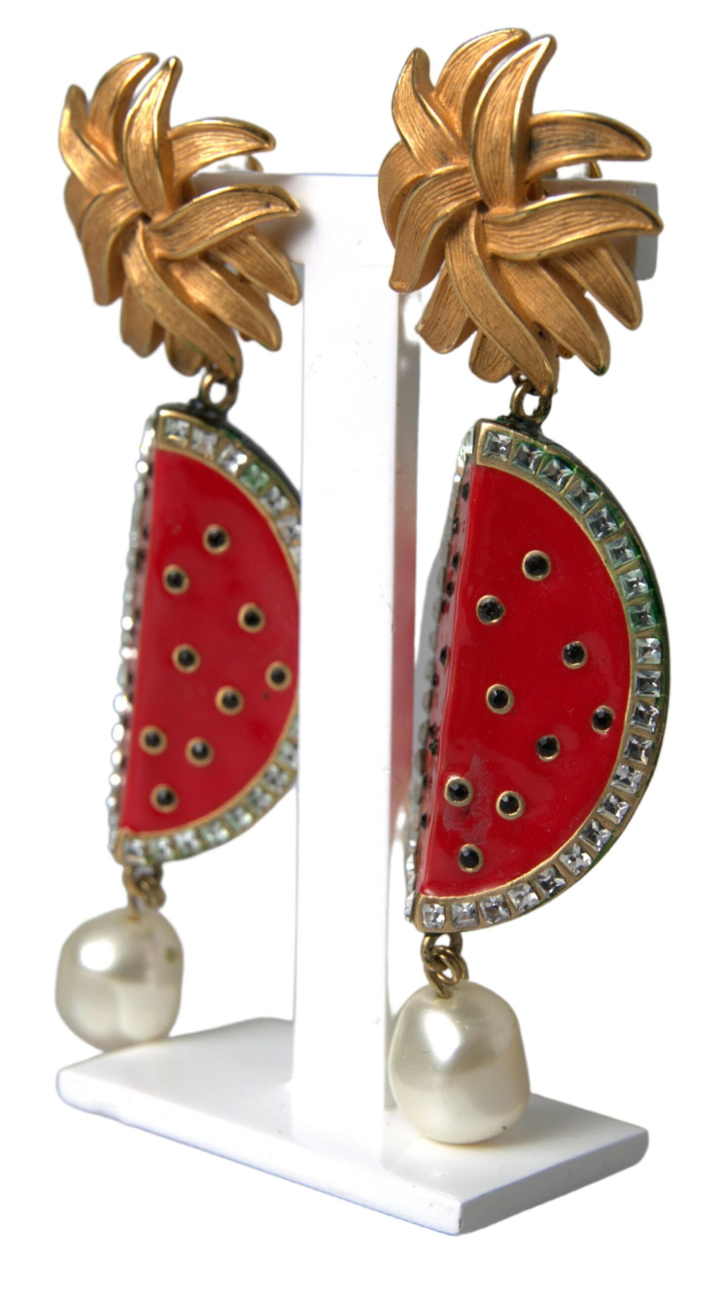 Radiant Red Watermelon Clip-On Earrings