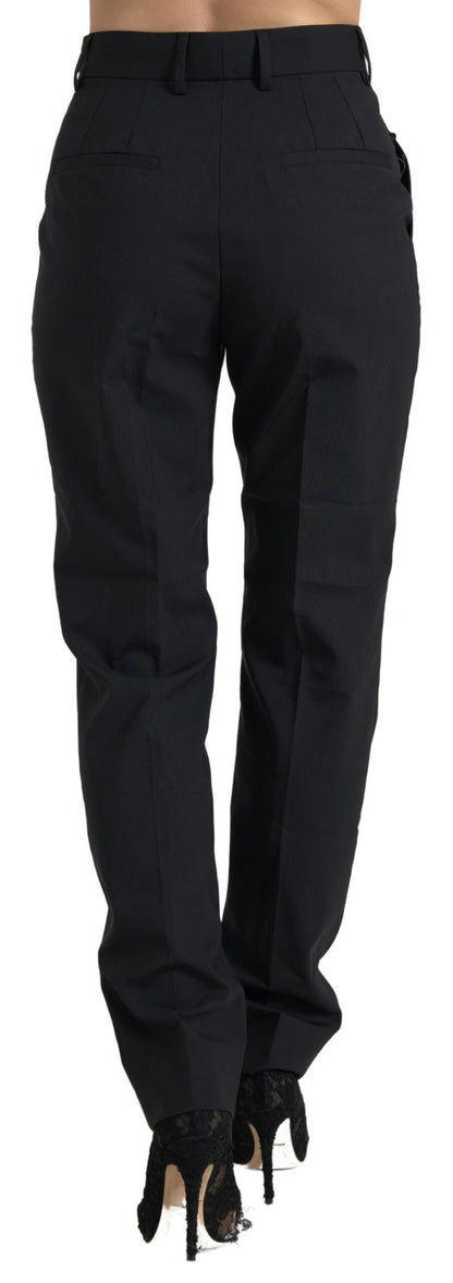 Elegant High-Waist Tapered Wool Pants