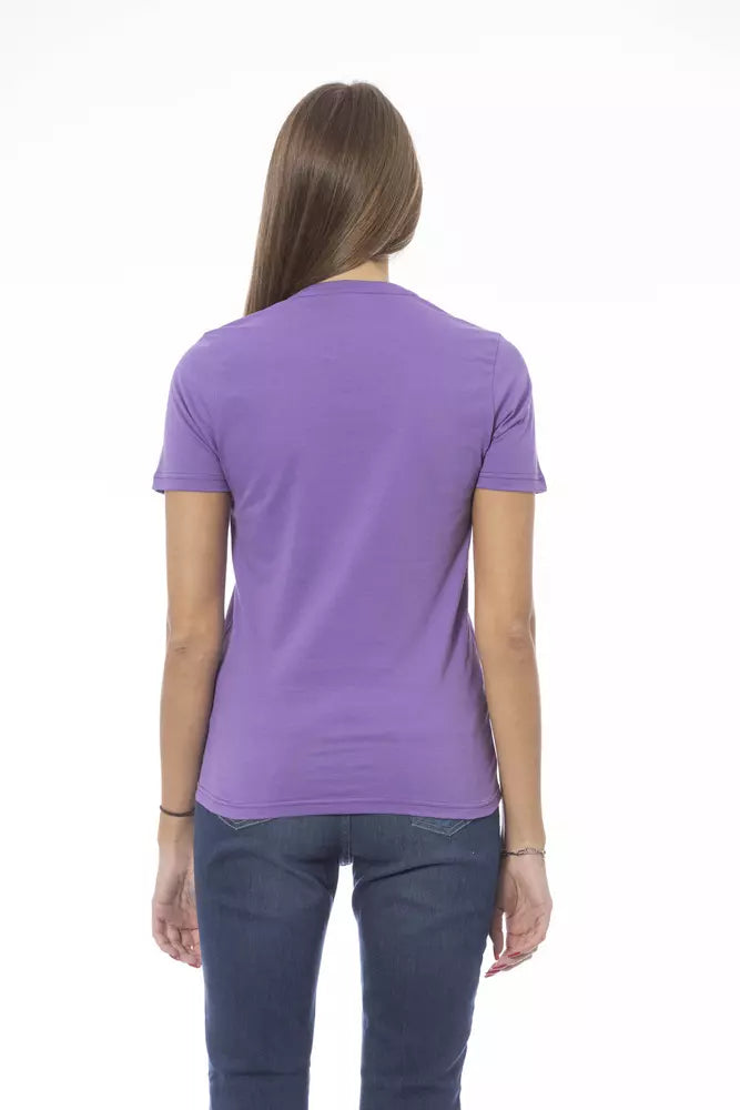 Purple Cotton Women T-Shirt