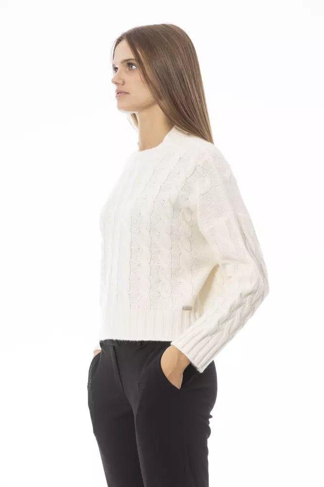 Beige Wool Women Sweater