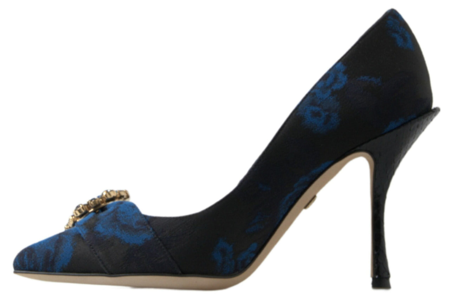 Elegant Blue Crystal Embellished Pumps