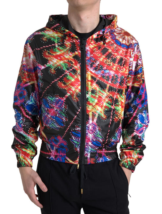 Multicolor Full Zip Hooded Sweater