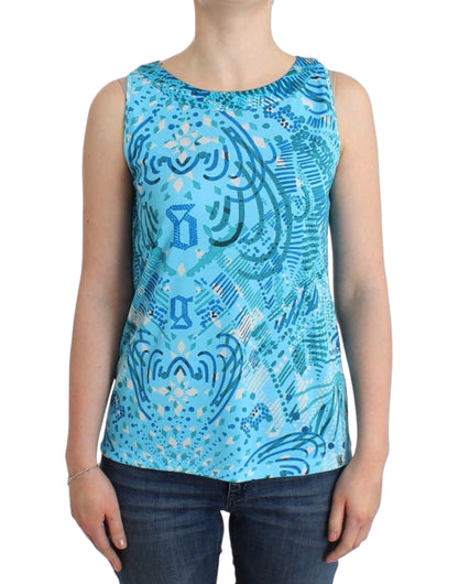 Elegant Sleeveless Silk-Detailed Top