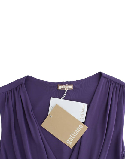 Elegant Purple Knee-Length Jersey Dress