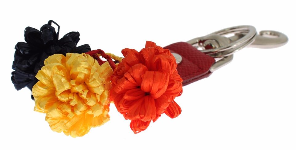 Multicolor Sicily Raffia Leather Keychain