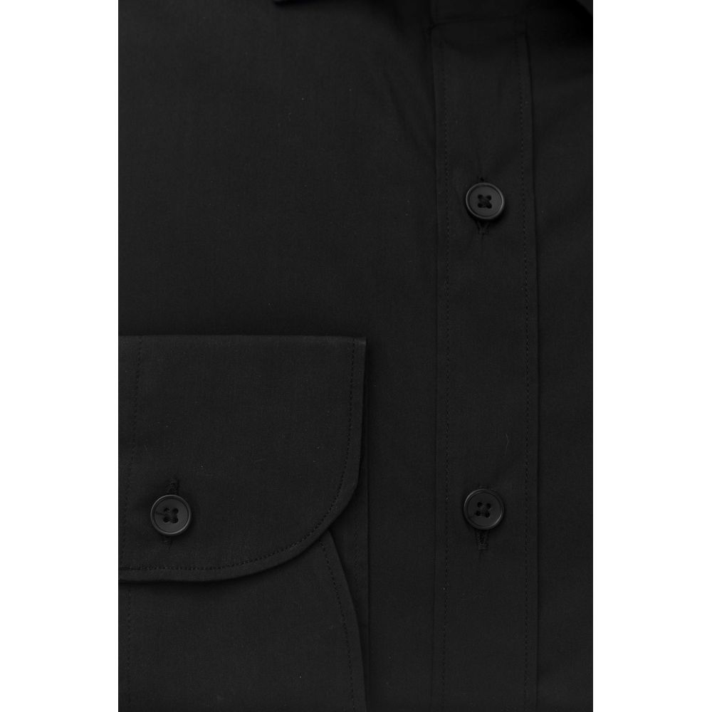 Black Cotton Men Shirt