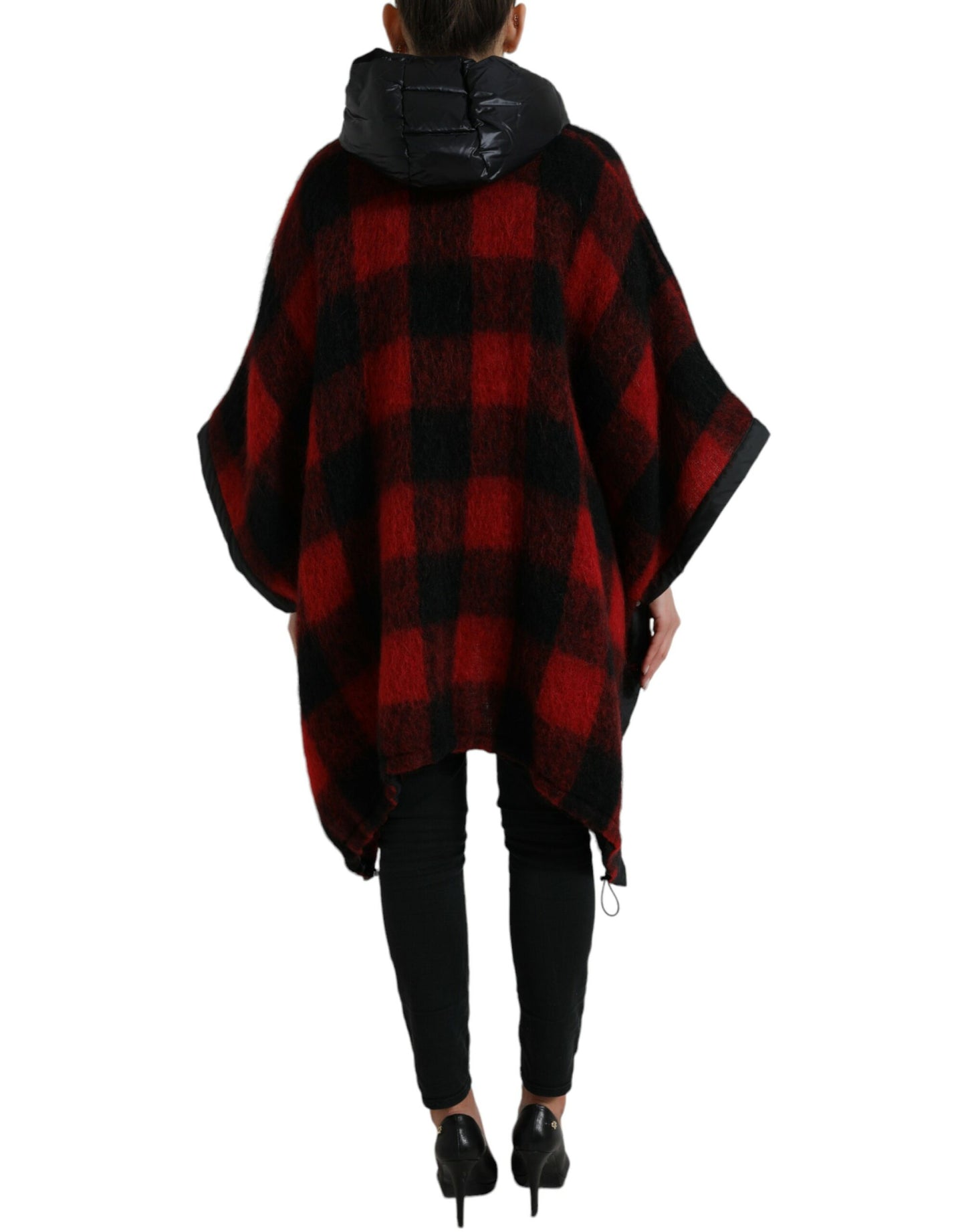 Elegant Buffalo Check Poncho Jacket