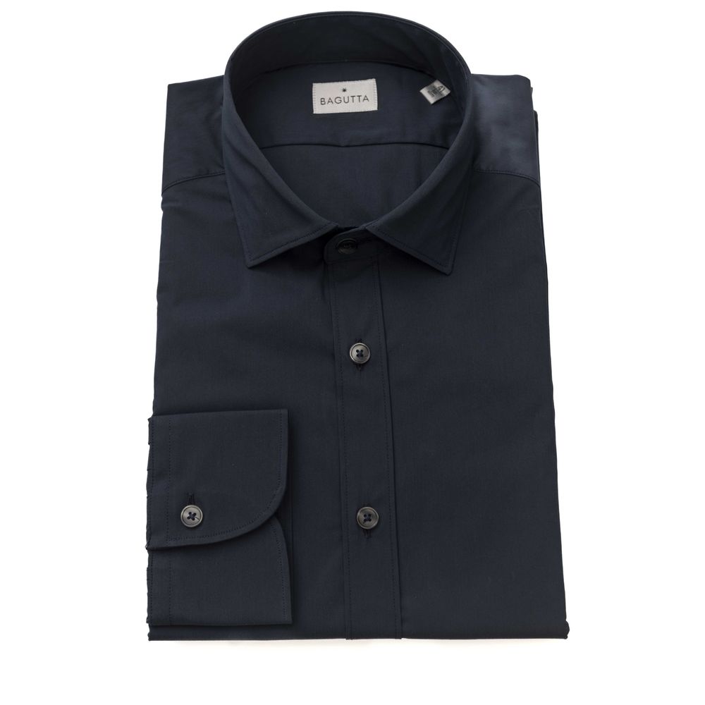 Blue Cotton Men's Slim Shirt