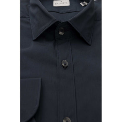 Blue Cotton Men's Slim Shirt