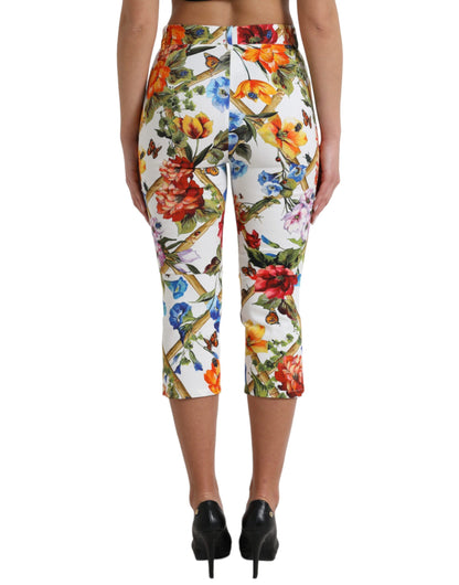 Floral High Waist Cropped Fashion Pants