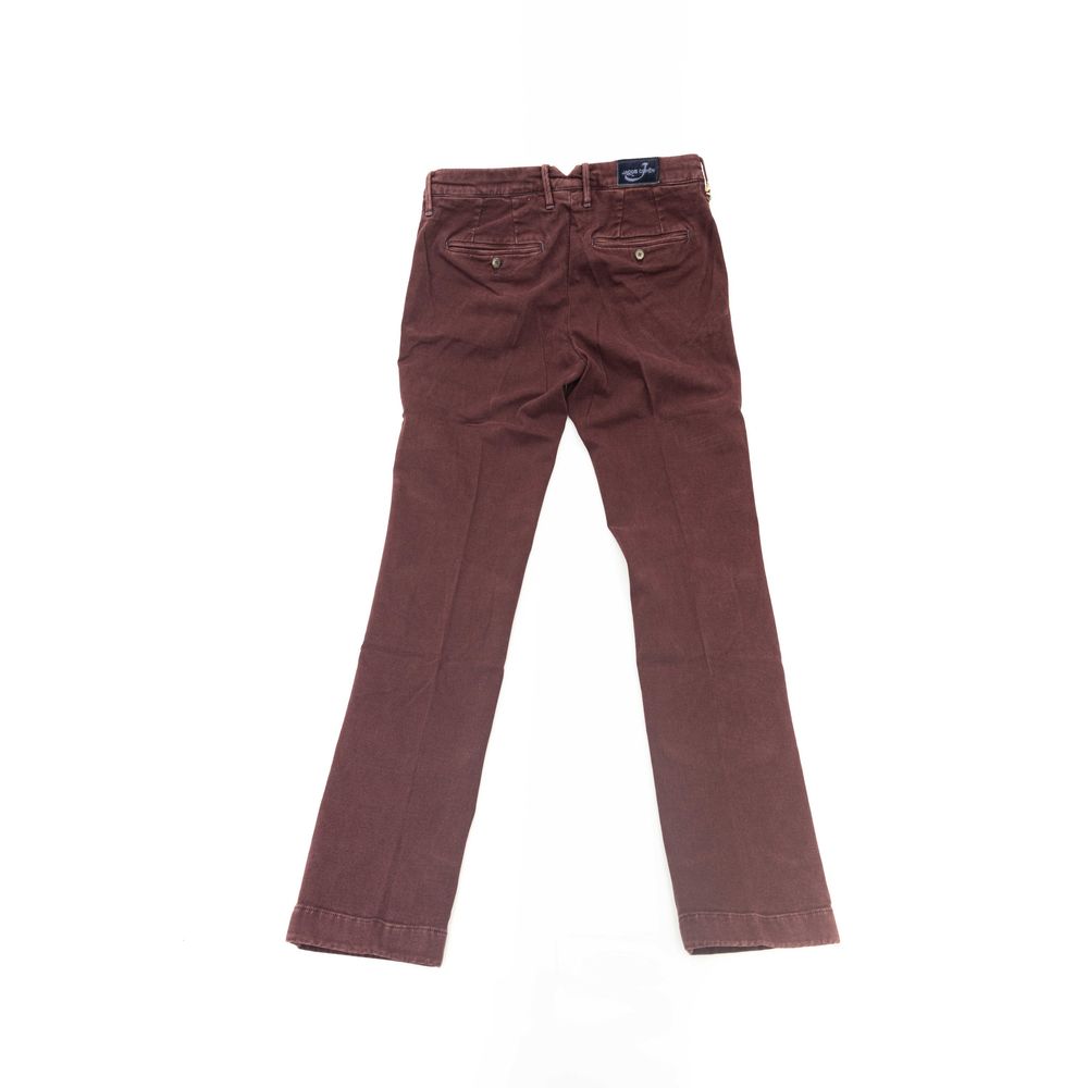 Burgundy Cotton Men Chino Trousers