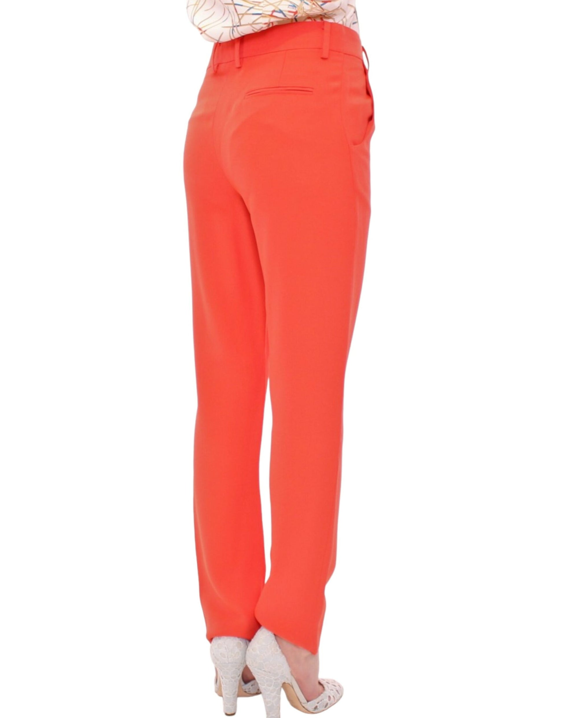 Chic Orange Boyfriend Pants - Italian Crafted