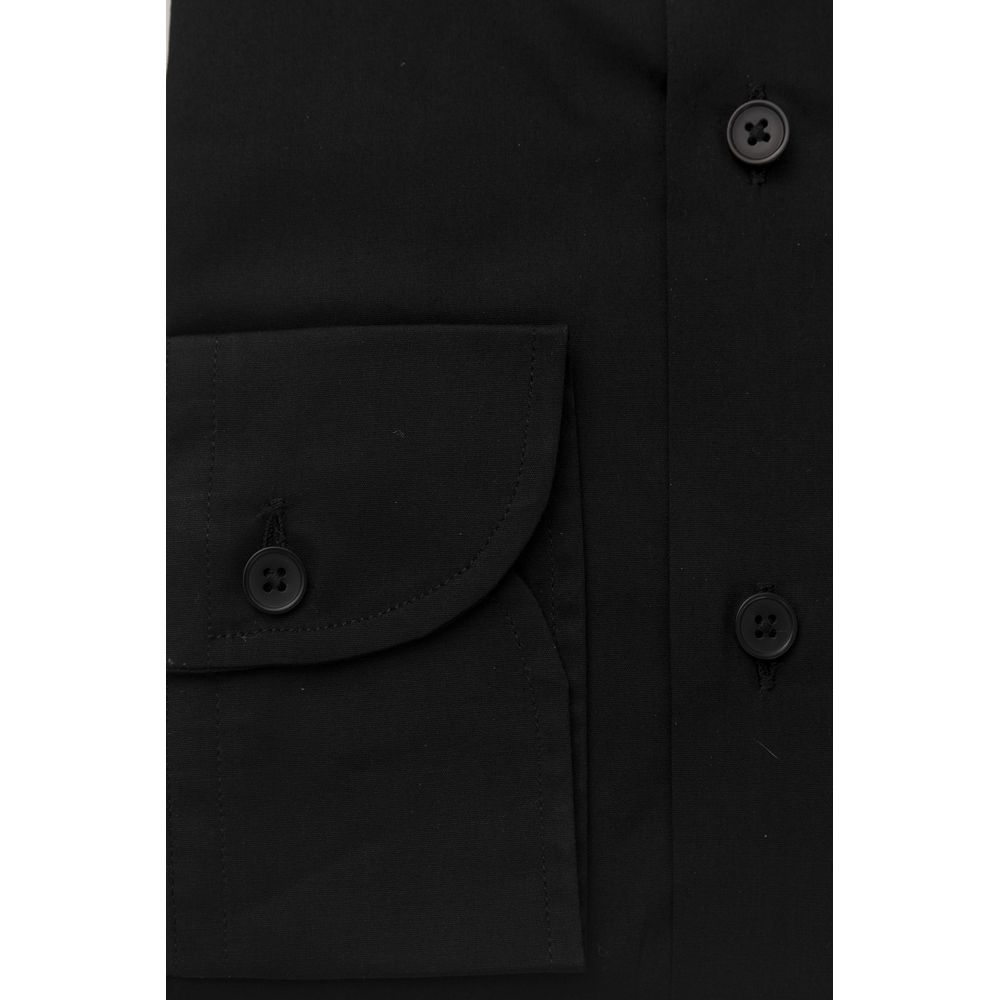 Black Cotton Men Shirt