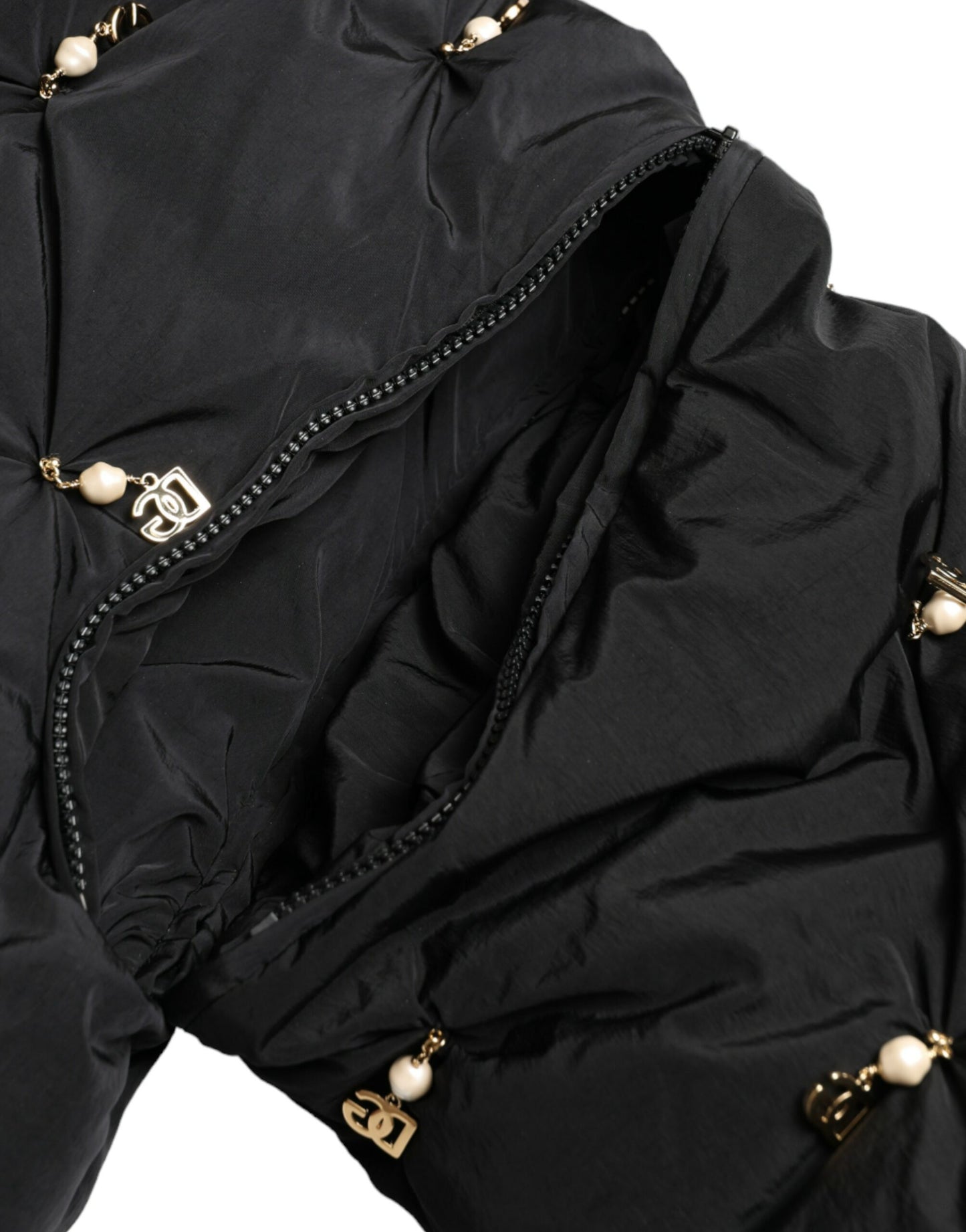 Elegant Quilted Jacket with Pearl Embellishment