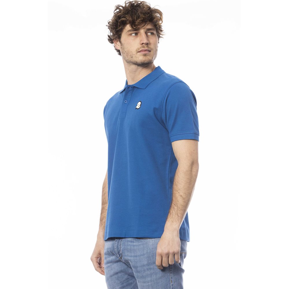 Blue Cotton Mens Polo Shirt