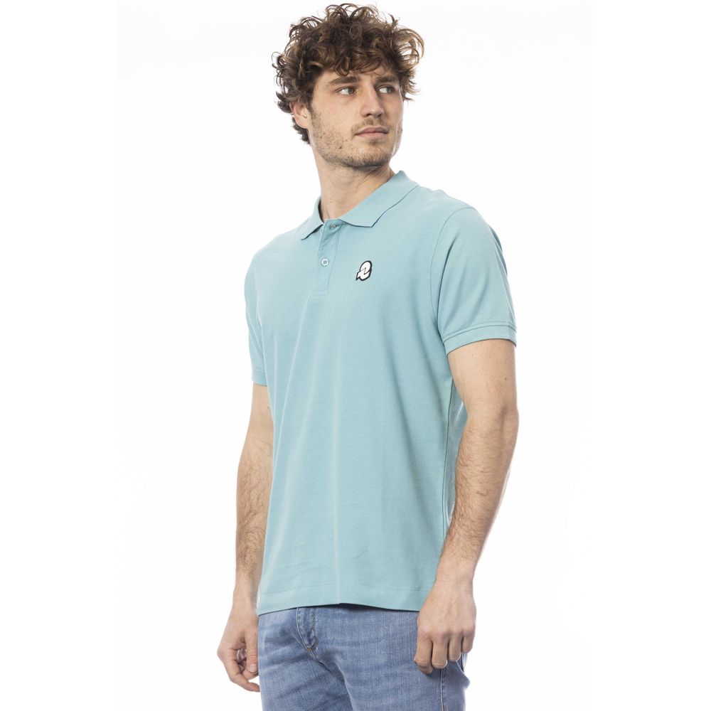 Light Blue Cotton Men Polo Shirt