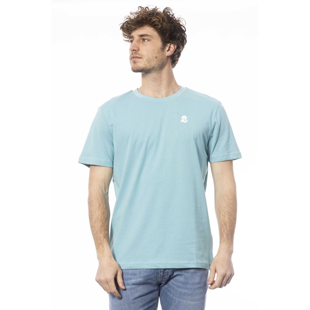 Light Blue Cotton Men T-Shirt