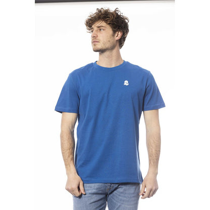 Blue Cotton Men T-Shirt