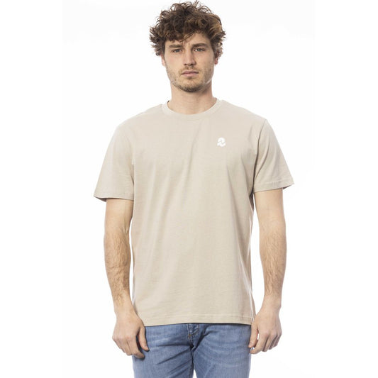 Beige Cotton Men T-Shirt