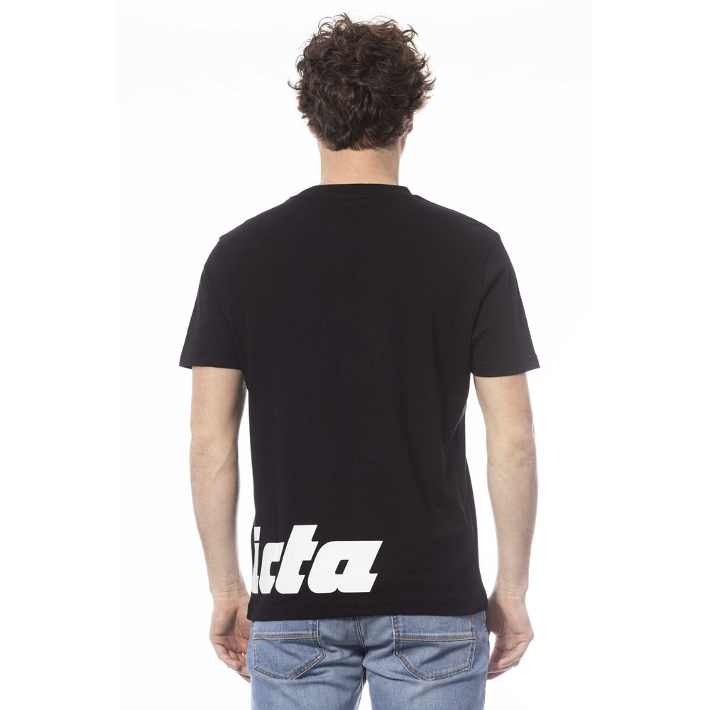 Black Cotton Men T-Shirt