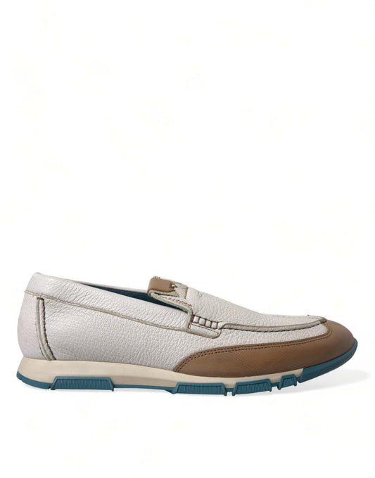 Elegant White Deerskin Loafers