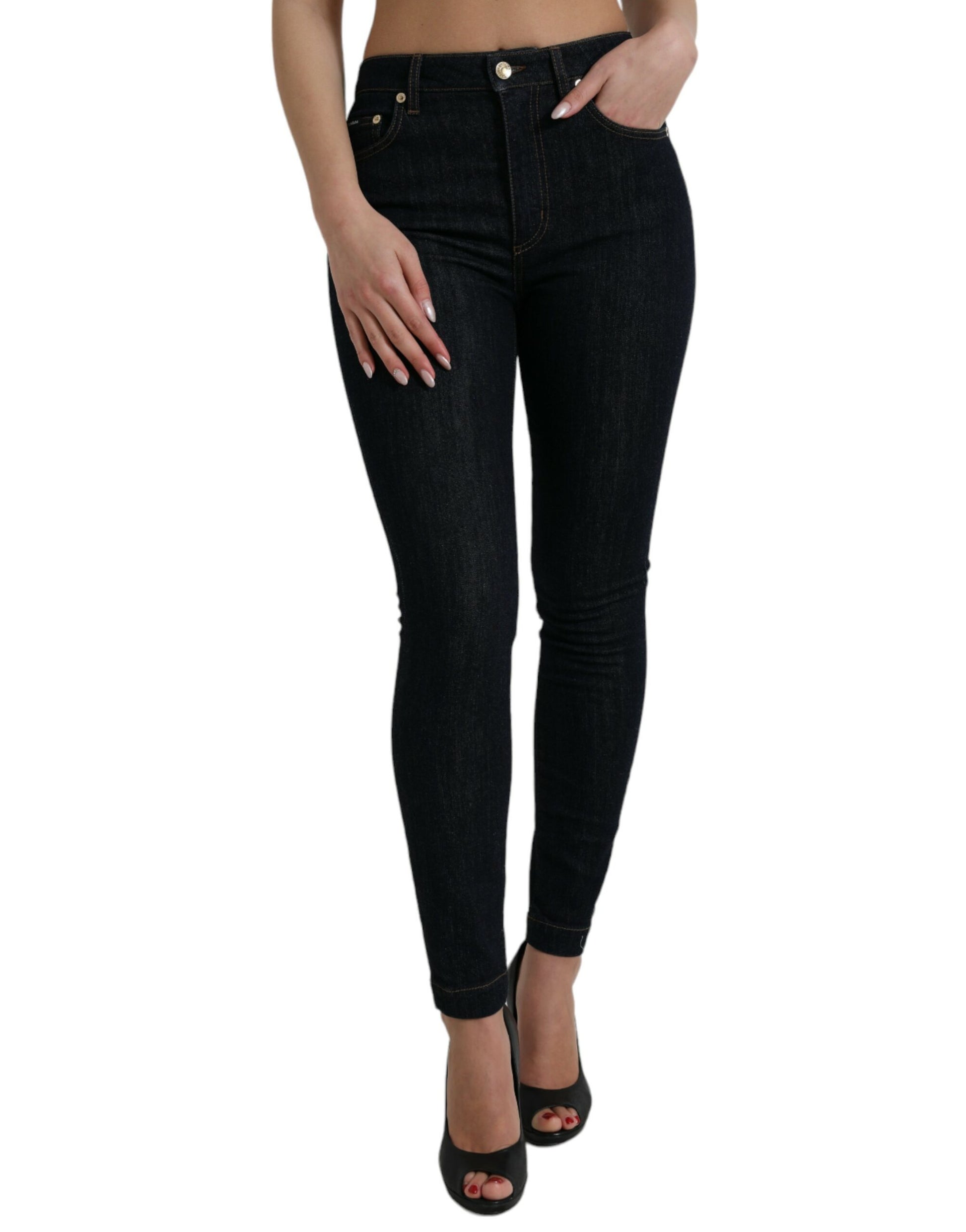 Sleek Mid-Waist Stretch Denim Jeans