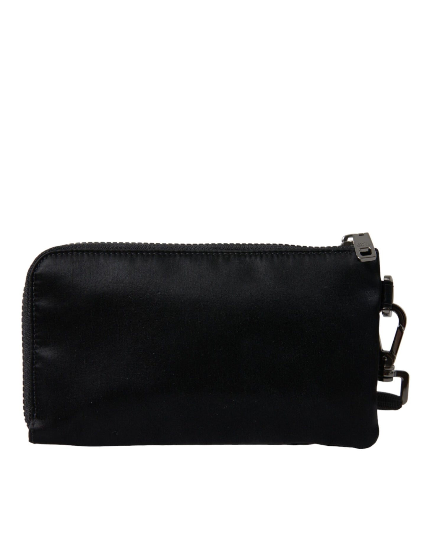 Elegant Black Nylon & Leather Pouch