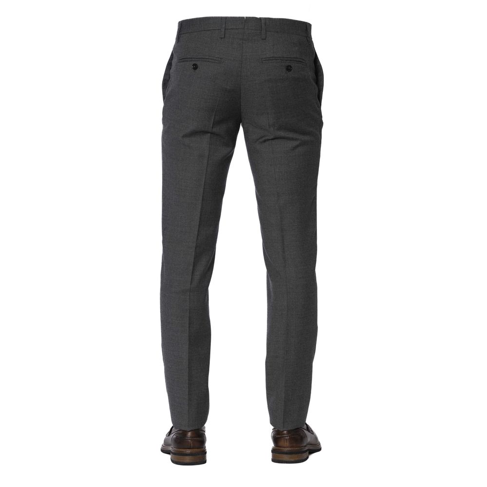 Gray Wool Men Trouser