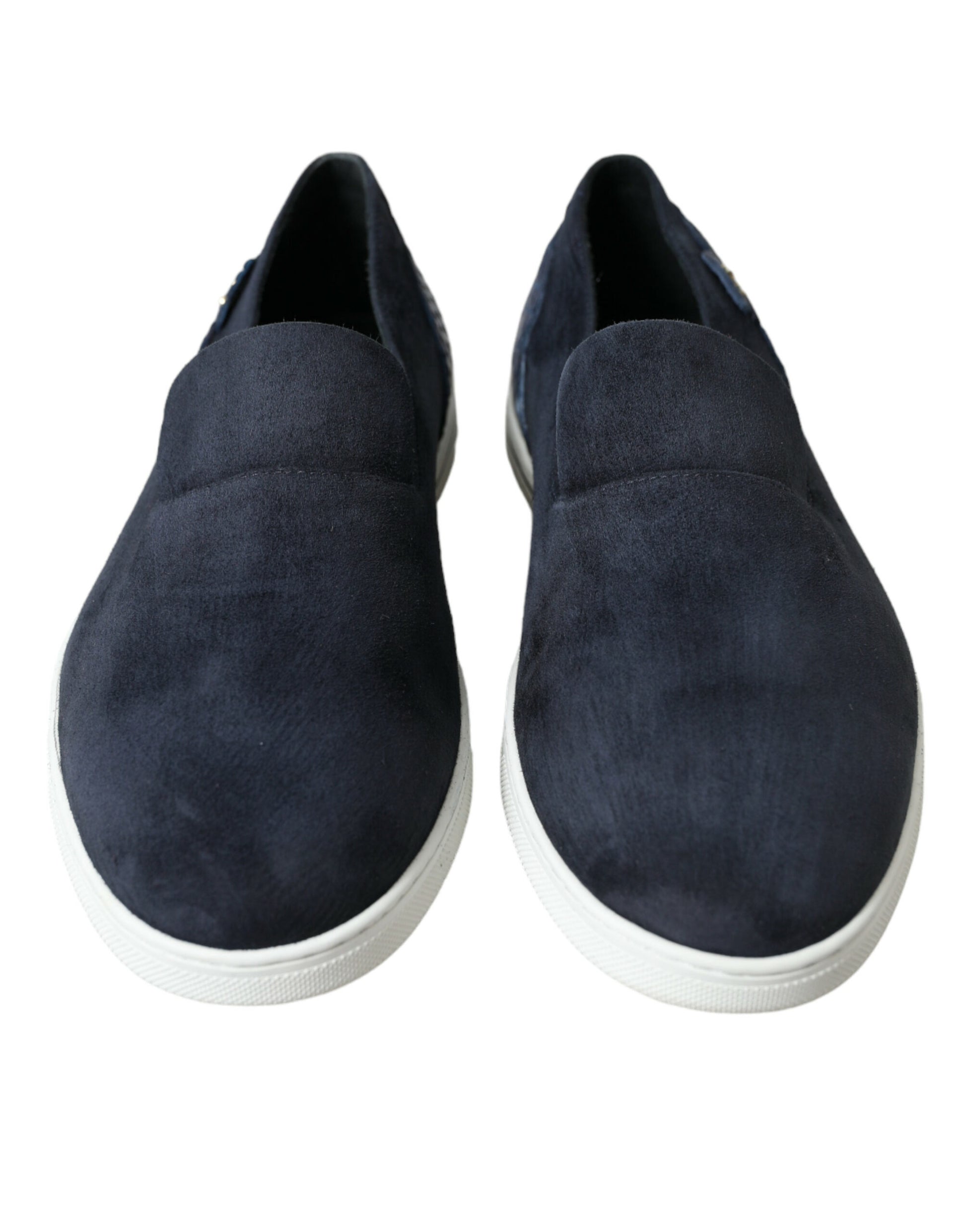 Elegant Blue Suede Leather Loafers