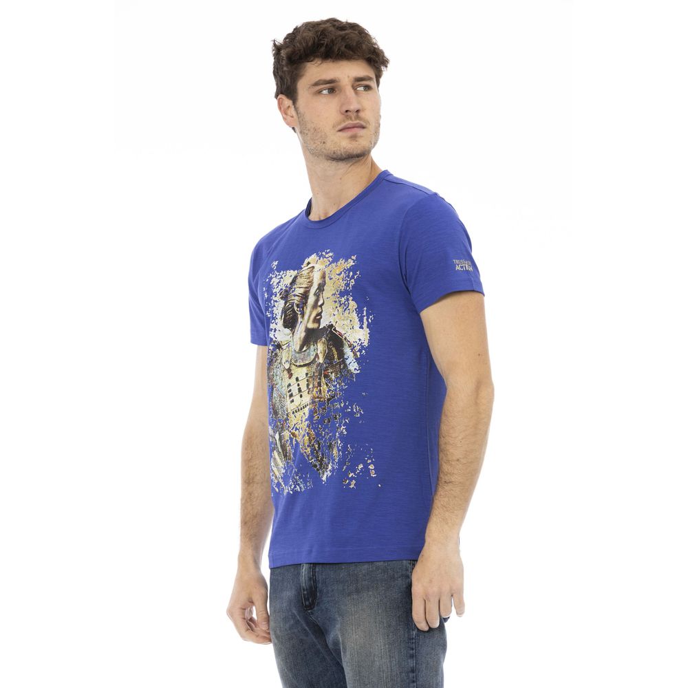 Blue Cotton Men T-Shirt