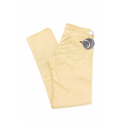 Beige Cotton Men Jeans