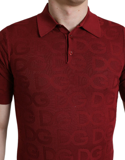 Elegant Silk Maroon Polo T-Shirt