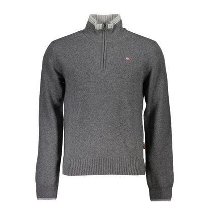 Gray Fabric Men Sweater